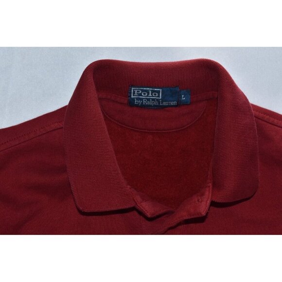 Polo Ralph Lauren Men's Polo Sweater Size L Red Pullover Fleece Lined - Picture 2 of 13